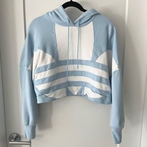 Sky blue Adidas cropped sweatshirt!! Perfect condition!!